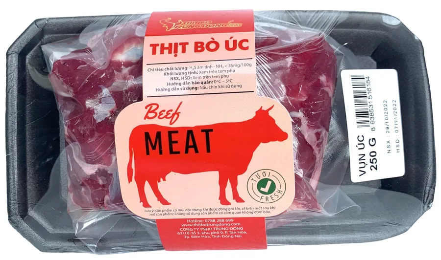 Vụn bò Úc tươi (khay 250 gram)